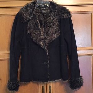 Black Furry Lined Coat